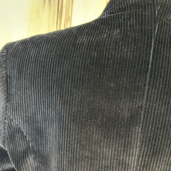 The J. Peterman Company 100% Cotton Deep Blue Corduroy Collarless Blazer Classic - Picture 8 of 11